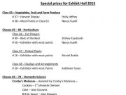 Senior Exhibit Hall Winners from Cobden Fair 2015