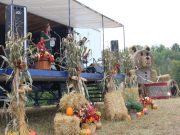 Queen of the Furrow Charlotte Mackay talks to the crowd