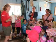 Students learn about dairy farming on the Queens Line