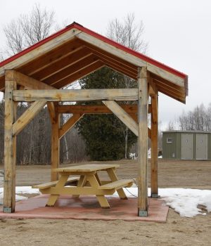 Changerooms and washrooms erected at Little Lakes Beach near Beachburg.