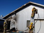 Fire does minor damage to back wall of a dairy barn Whitewater Region Fire Department