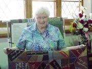 Quilts grace the pews at Grace United Church