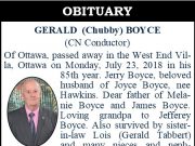 Obituary: Gerald (Chubby) Boyce