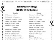 Whitewater Kings 2018-19 season schedule