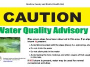 Caution for swimming in Muskrat Lake