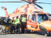Air ambulance uses Beachburg Road for a landing pad