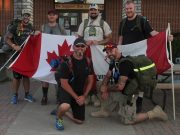 Ruck 2 Remember participants met with applause outside Cobden Legion