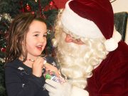 Children visit with Santa