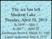 Ice is off Muskrat Lake