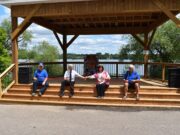 Civitan and Township Cut Ribbon on Cobden Band Shell