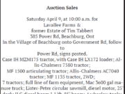 Preston Cull Auction for Tim Tabbert and Basil Wren